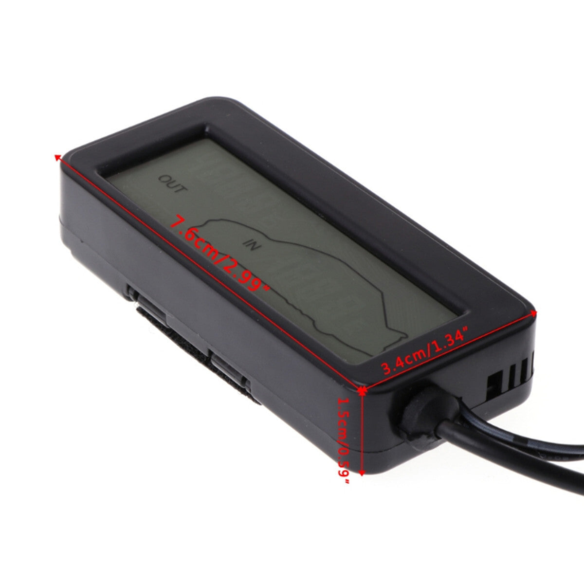 Digital Car LCD Display Inside Outside Thermomete Sensor Auto Accessories Black