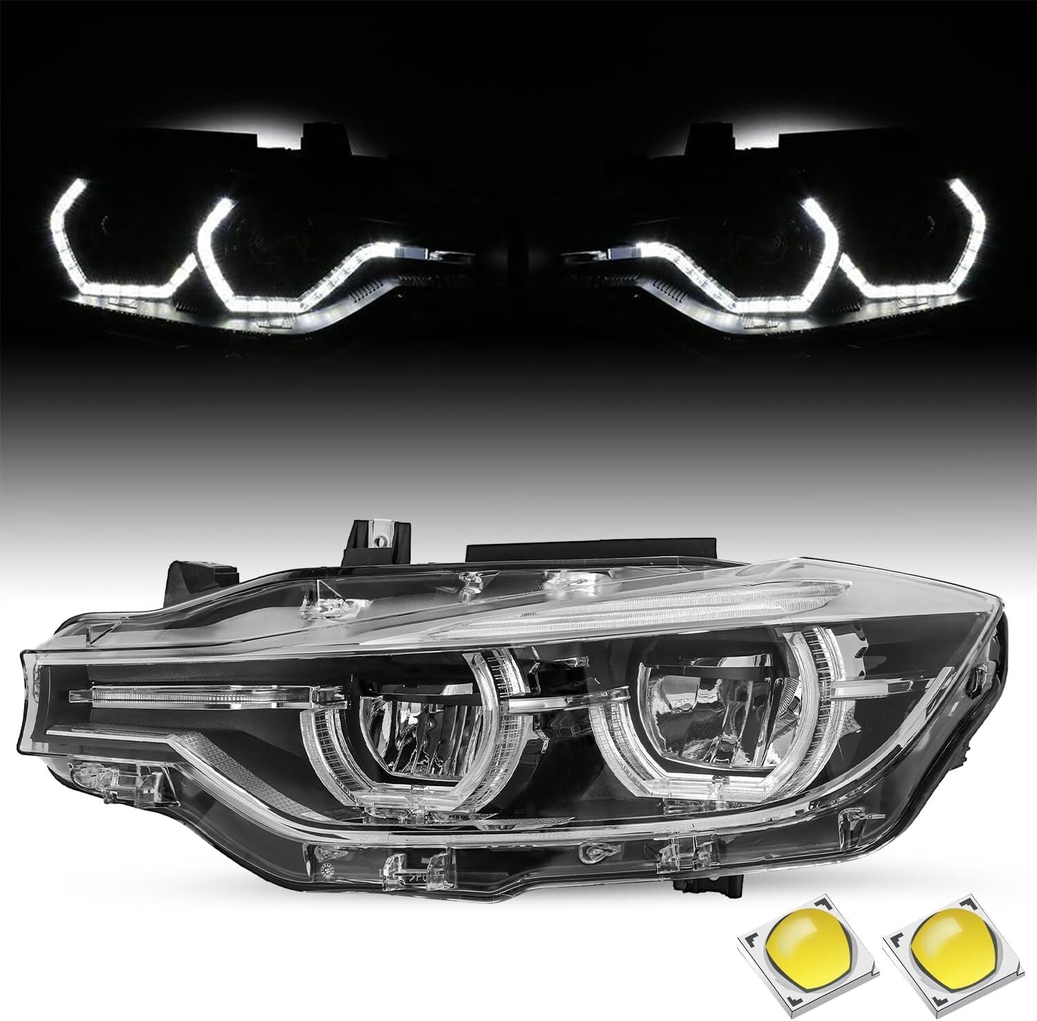 2015-2019 Left LED Headlight Non-AFS Headlamp for BMW 3 Series F30 F31 320i 328i