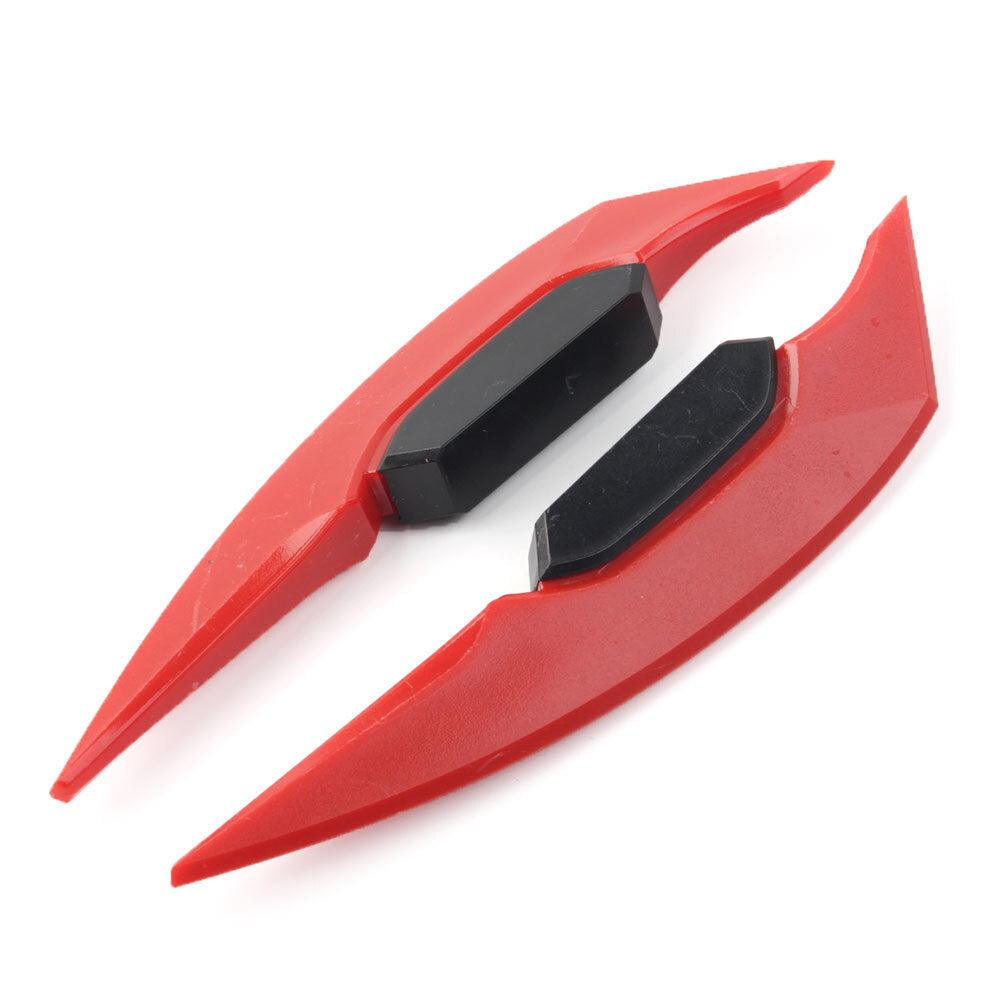 2x Universal Motorcycle Front Fairing Aerodynamic Winglets Side Spoiler Kit Red