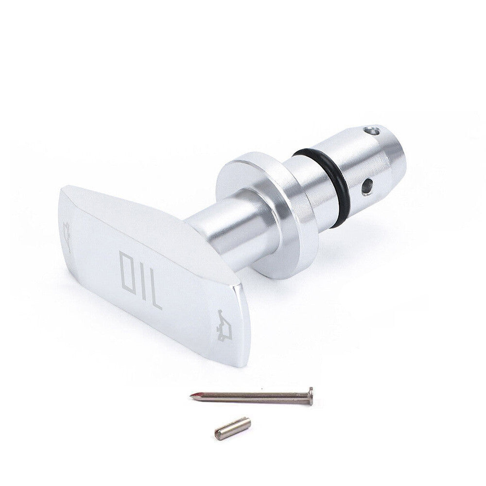 Silver Billet Aluminum Oil Dipstick Handle fits MOST for Chevy , for Ford , for Dodge , for Jeep V8