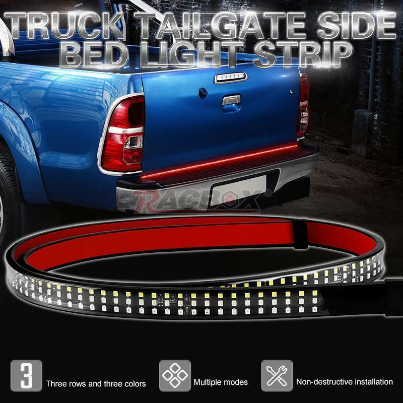48 LED Truck Strip 3 Row Tailgate Tail Light Reverse Brake Turn Signals Lamp US