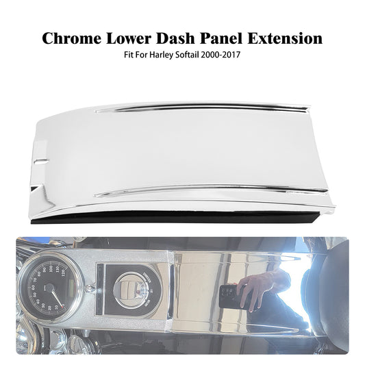Chrome Lower Dash Panel Tank Extension Kit for Harley Softail Fat Boy 2000-2017