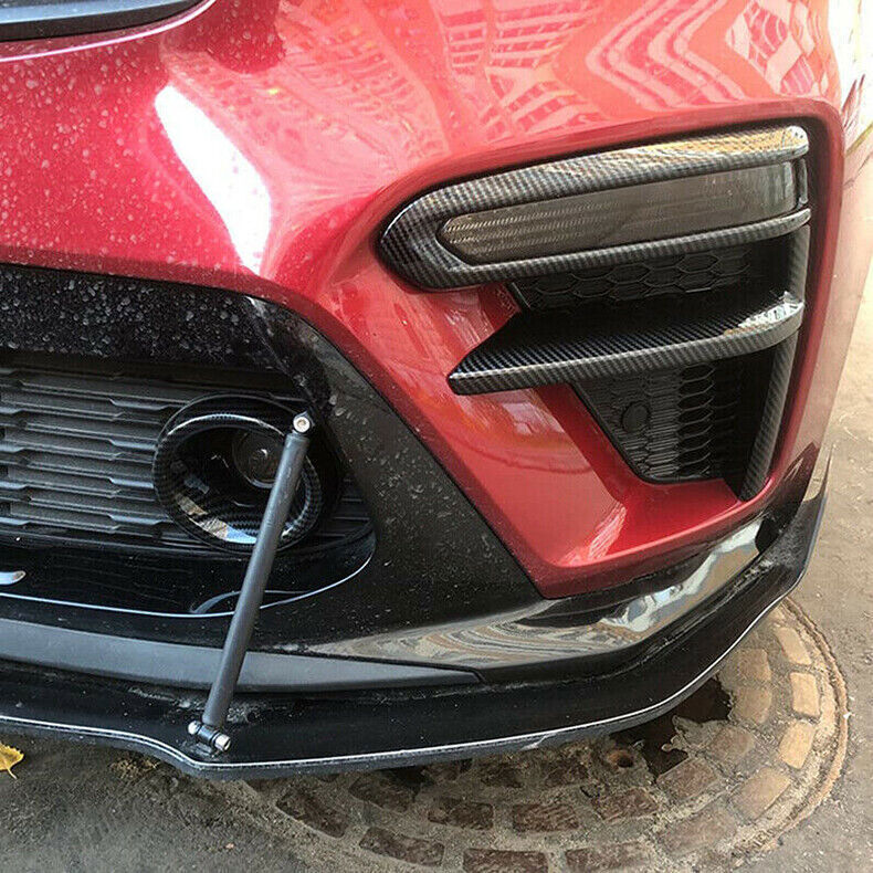 for Kia Forte Sedan 2019-2022 ABS Carbon Front Bumper Fog Light Lamp Cover Trims