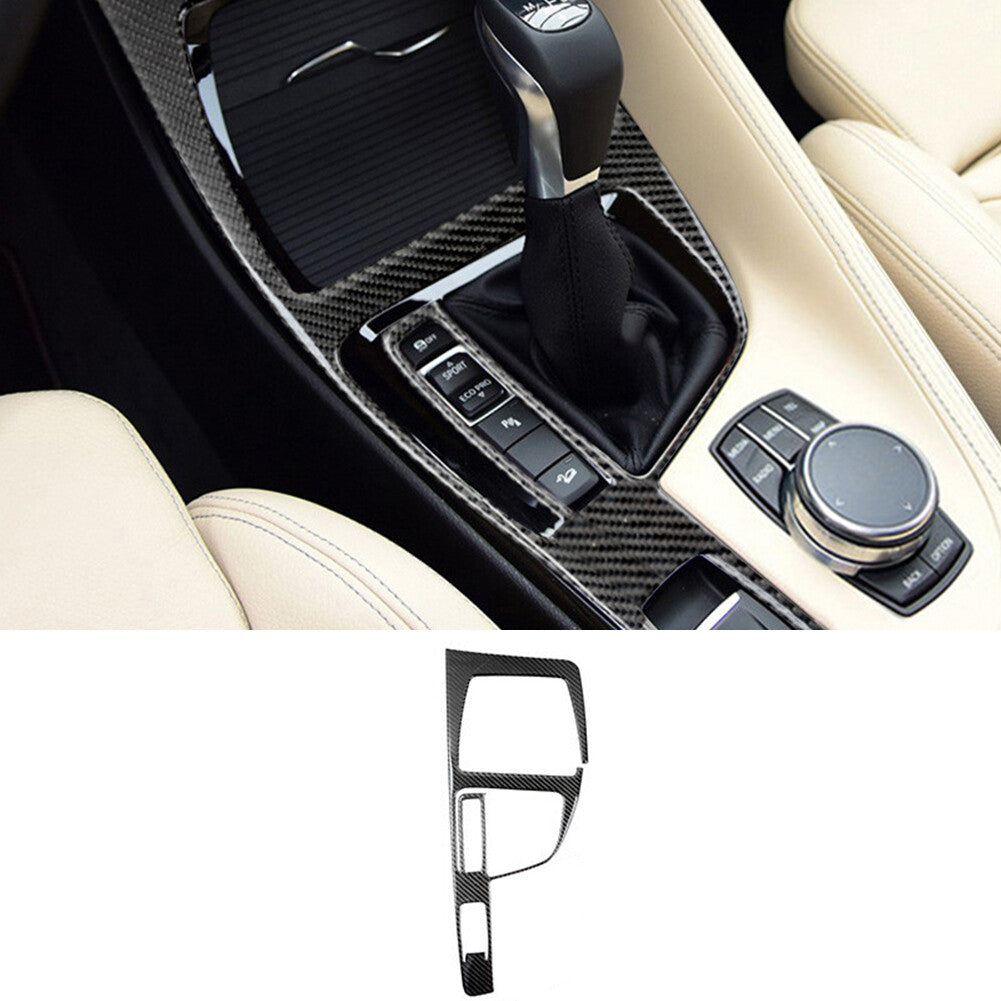 Carbon Fiber Automatic Gear Shifter Panel Cover Trim for BMW X1 F48 2016-2018