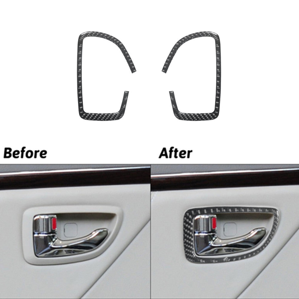 Carbon Fiber Interior Front Door Handle Cover Trim for Hyundai Azera 2006-2011