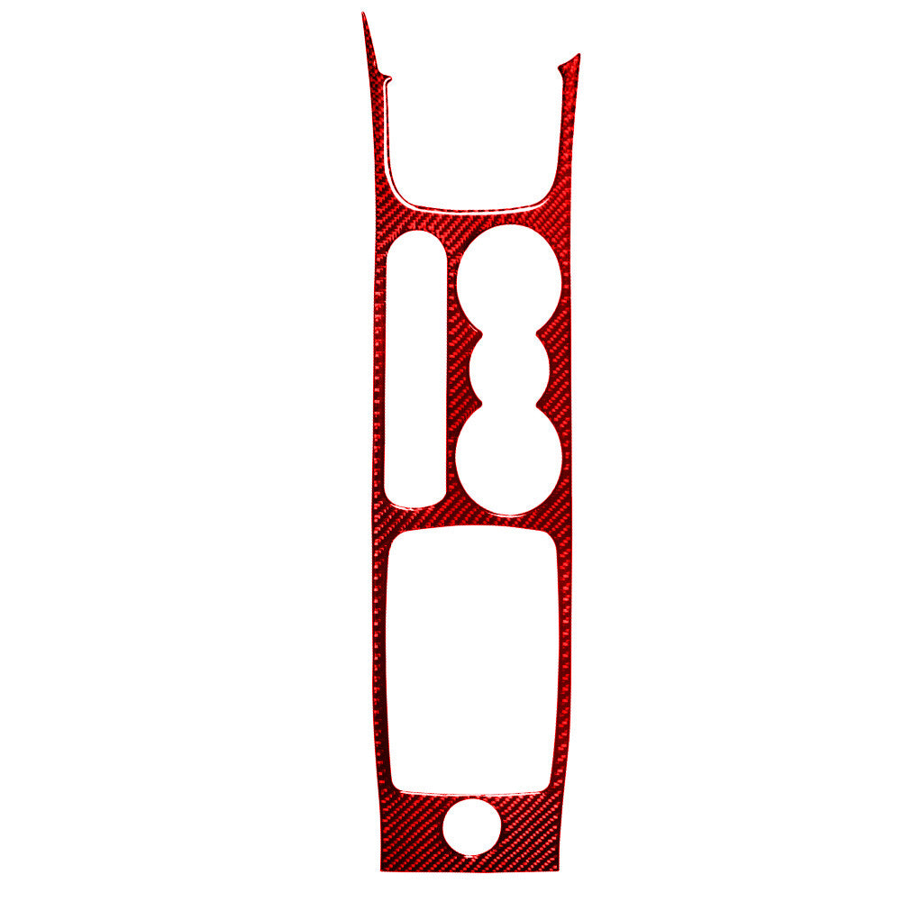 Red Carbon Fiber Center Floor Console Frame Cover Trim for Ford Fiesta 2011-2015