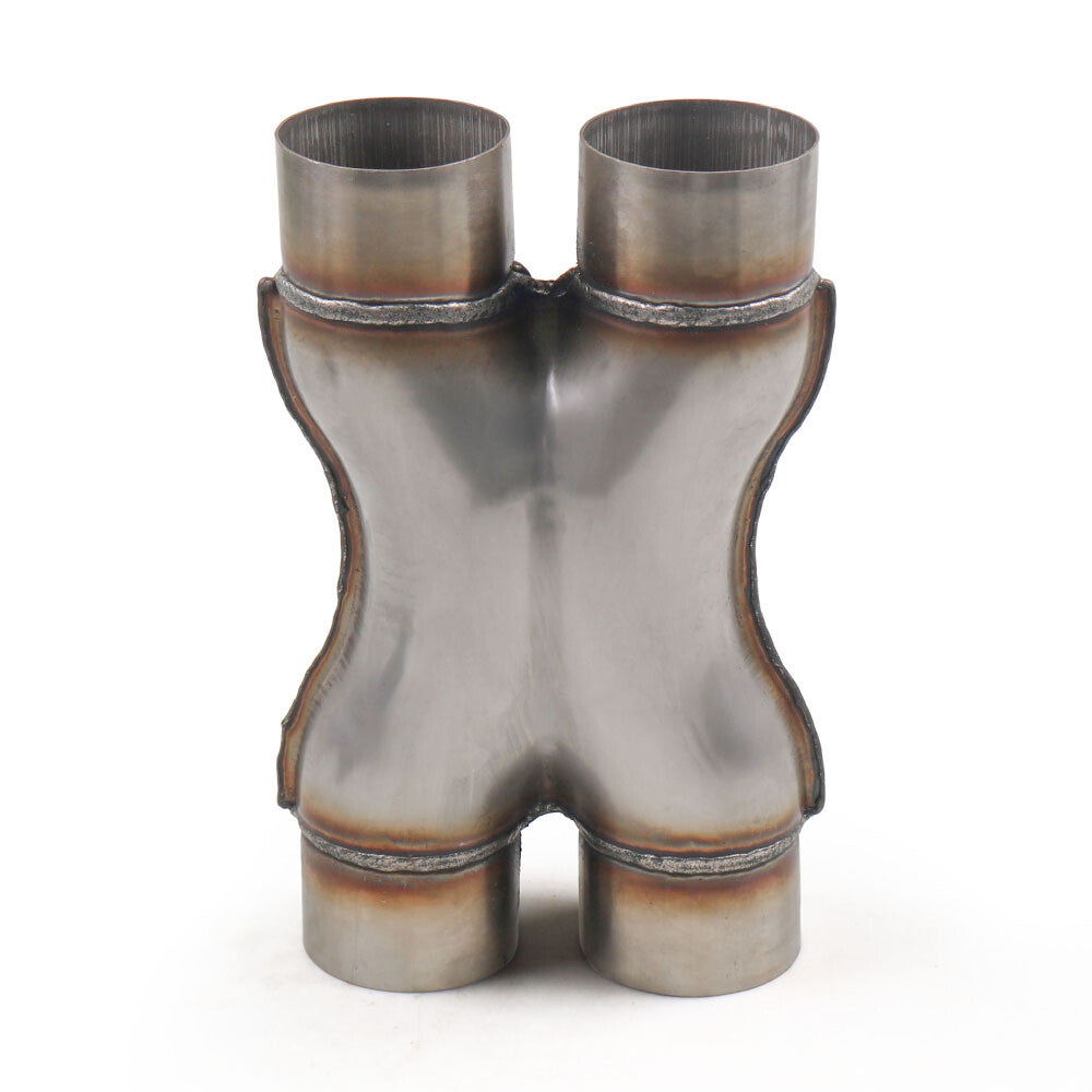 2.5in Exhaust Crossover X Pipe Universal Dual Inlet/Outlet Exhaust Tip Adapter