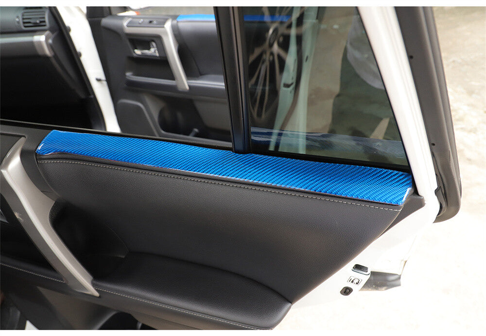 4¡ÁBlue Carbon Fiber Interior Window Strips Panel Trim For Toyot@ 4Runner 2010-23