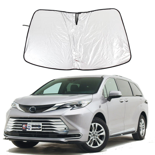 Windshield sunshade with UV heating for the front window, suitable for Toyota Siena 2021 - 24