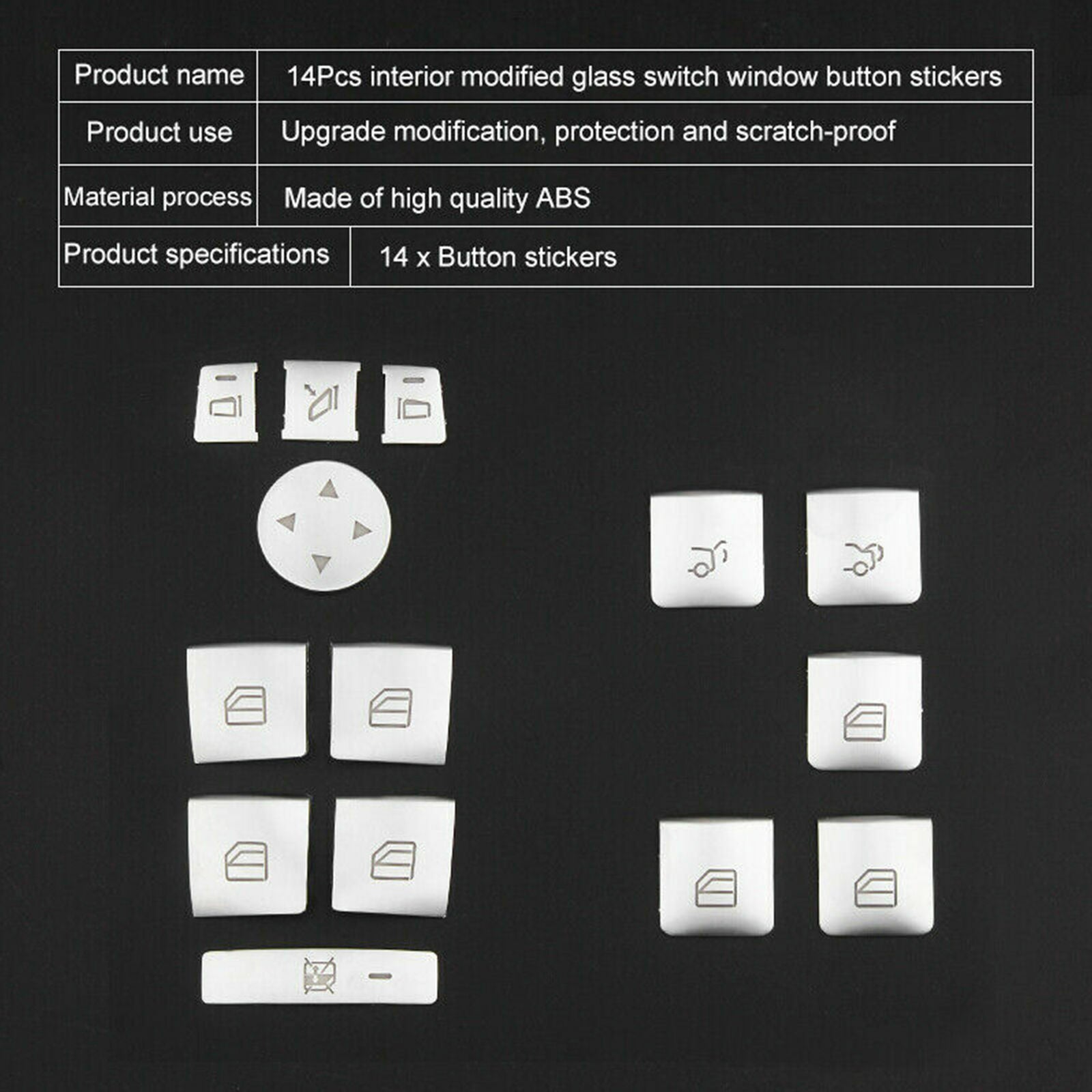 for Mercedes Benz E C-Class GLK Car Door Armrest Window Switch Button Cover Trim