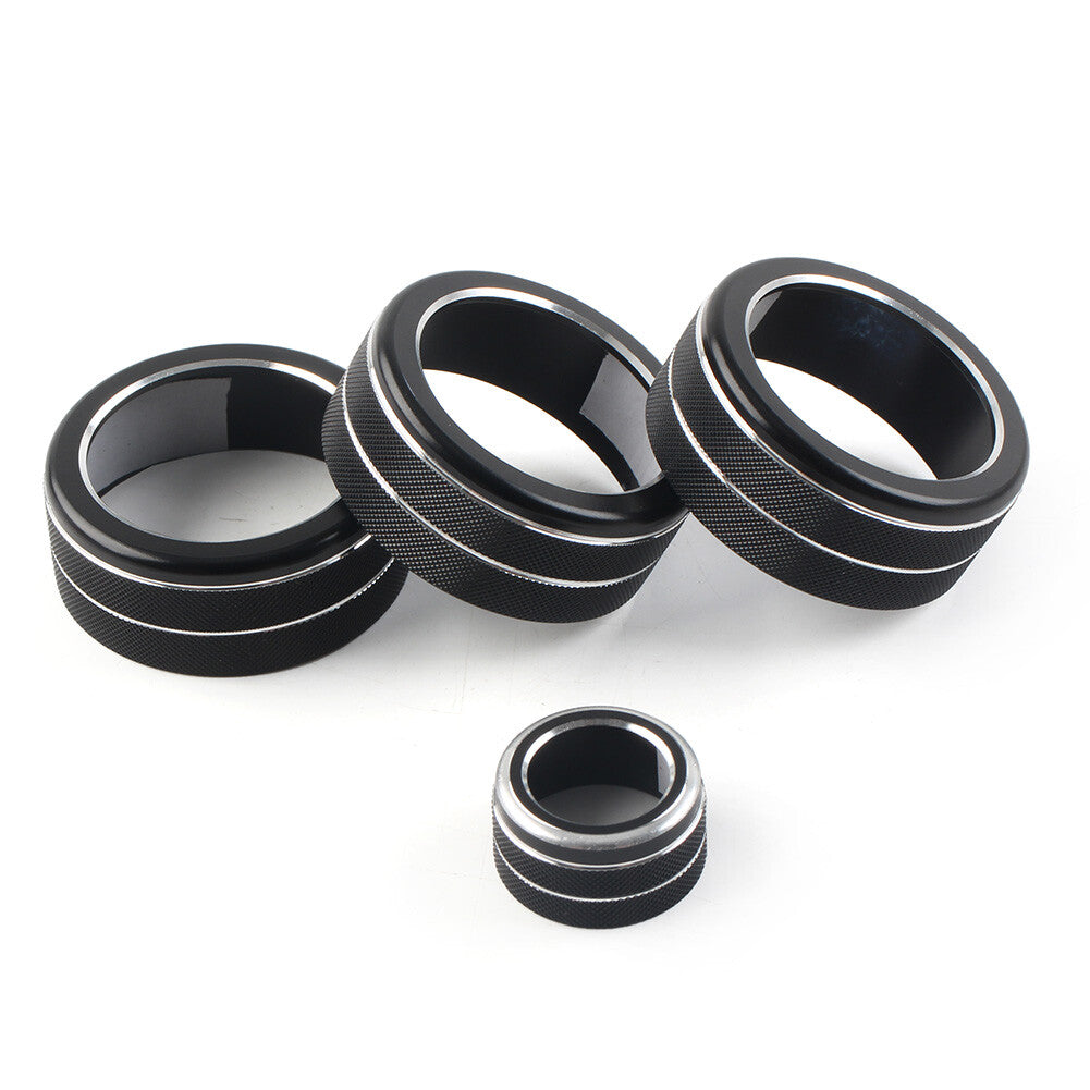 4x Console AC Climate Control Knob Ring Cover for Honda for Civic 11th 2022+ Black
