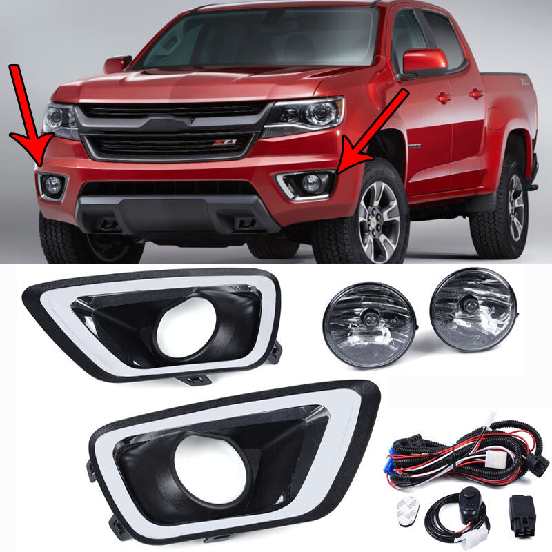 Fog light kit for left and right sides, suitable for 2015-2016-2019 for Chevrolet Colorado