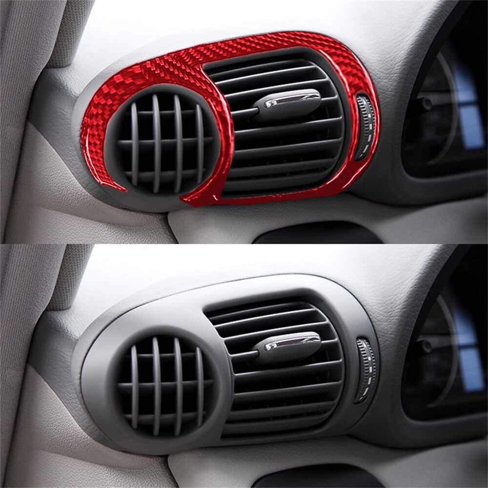 for Benz C Class W203 2005-07Red Carbon Fiber Demister Side Air Vent Outlet Trim