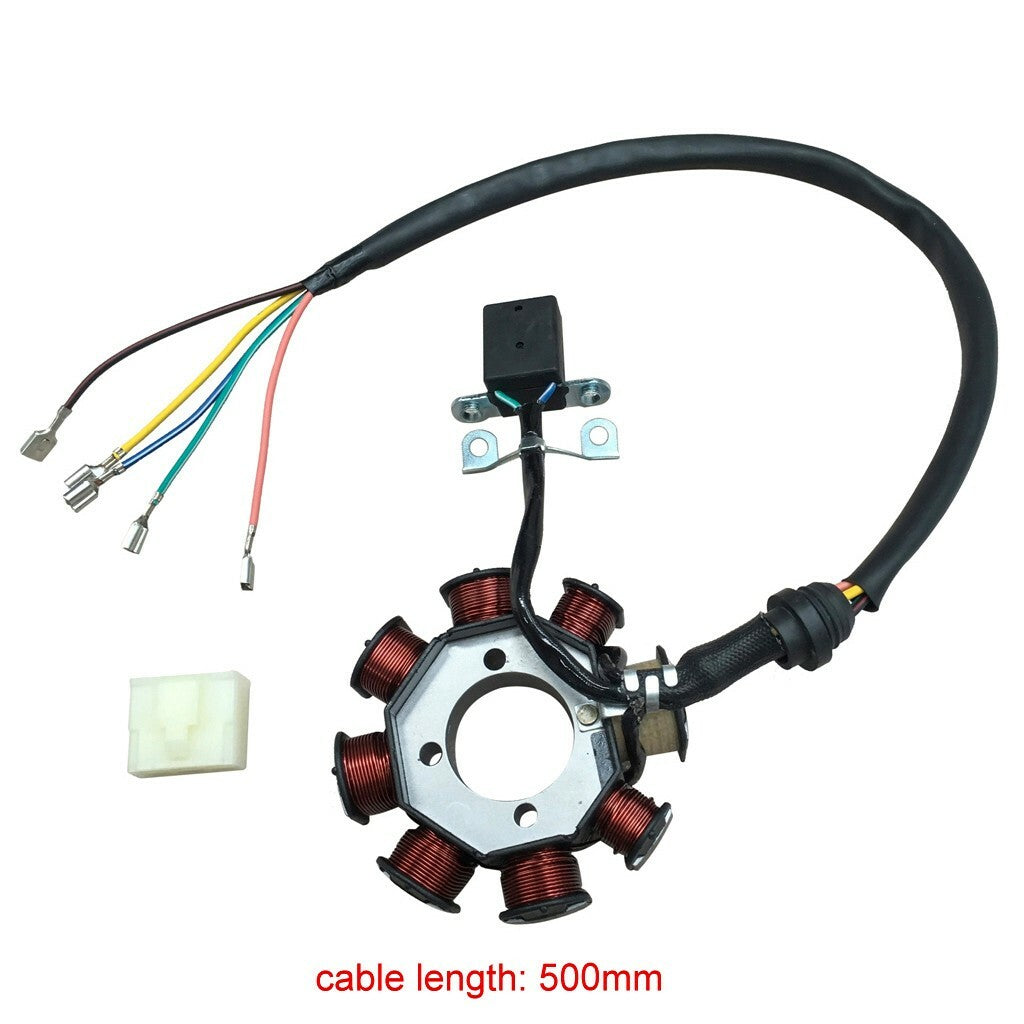 Magneto stator coils with 8 rods, suitable for 125cc and 150cc four-wheeled bicycles, all-terrain vehicles, go-karts, scooters, etc.