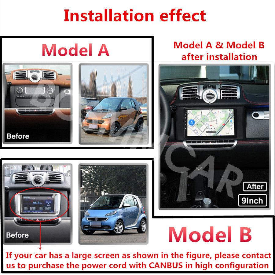 Fit for Mercedes Benz for Smart Fortwo 2011-2014 Android 13 Car Radio GPS Stereo BT
