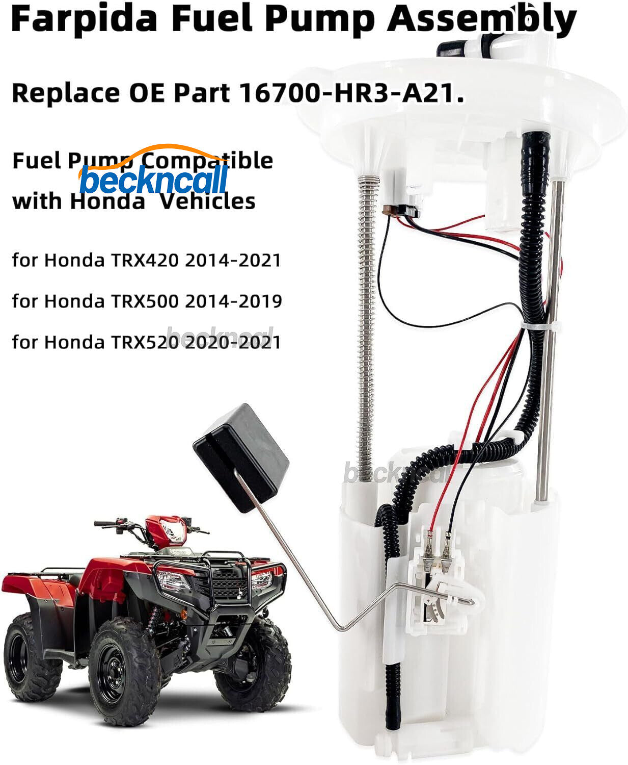 for Honda TRX420 2014-2021 TRX500 2014-2019 16700-HR3-A21 Fuel Pump Assembly