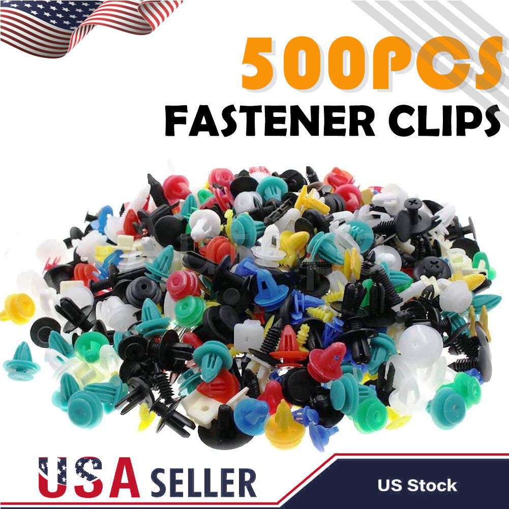 500X Fasteners Car Moulding of Rivet Body Set Trim Pin Clips Screw Push Plastic