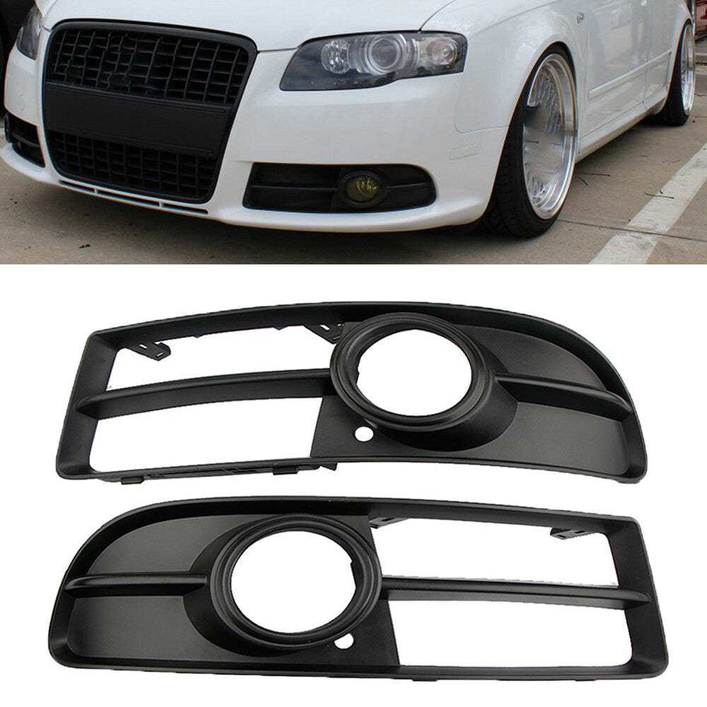 For 2005-2008 for Audi for A4 S4 B7 Front Bumper Fog Light Grille Grill Cover LeftRight