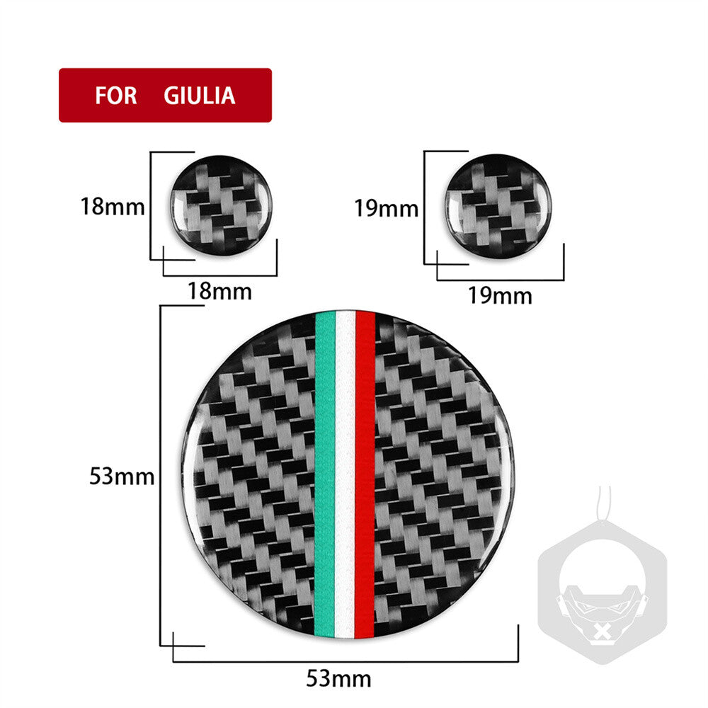 for Alfa Romeo Giulia 2017-2019 Inner Central Control Knobs Cover Carbon Fiber¡Á3
