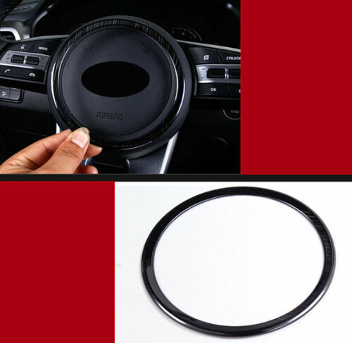 for Kia Seltos 2020-2023 Black Steel Inner Steering Wheel Horn Button Ring Trim