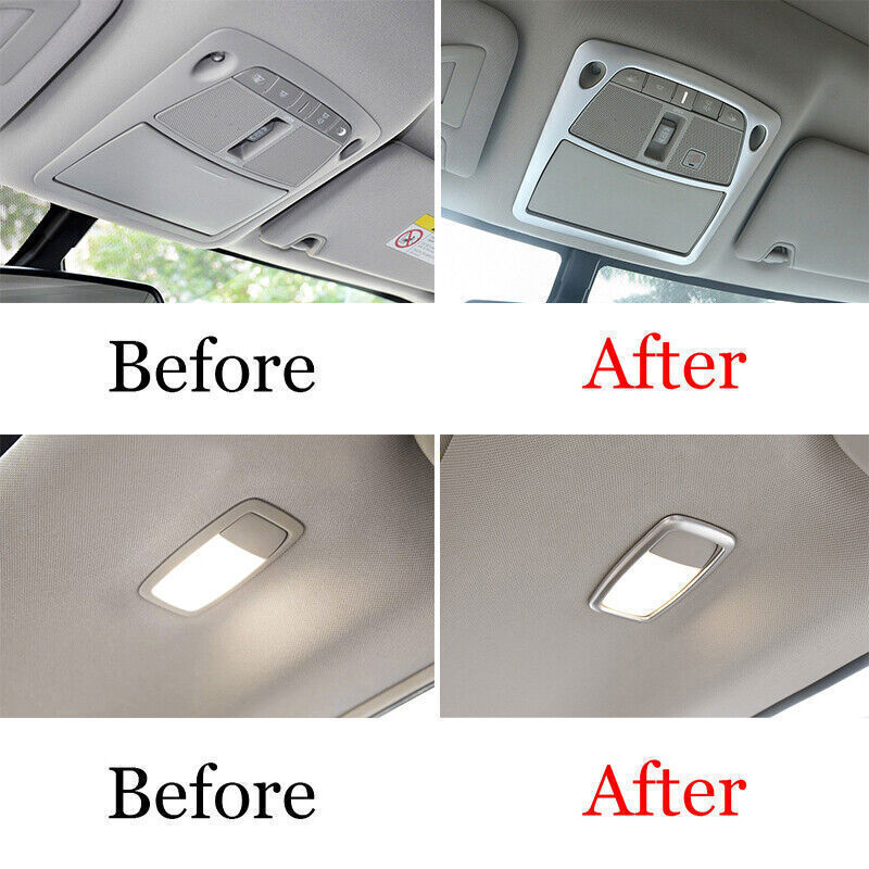 Front Reading Lamp Frame Cover Trim Fit for Nissan Murano 15-2021 Silver Matte