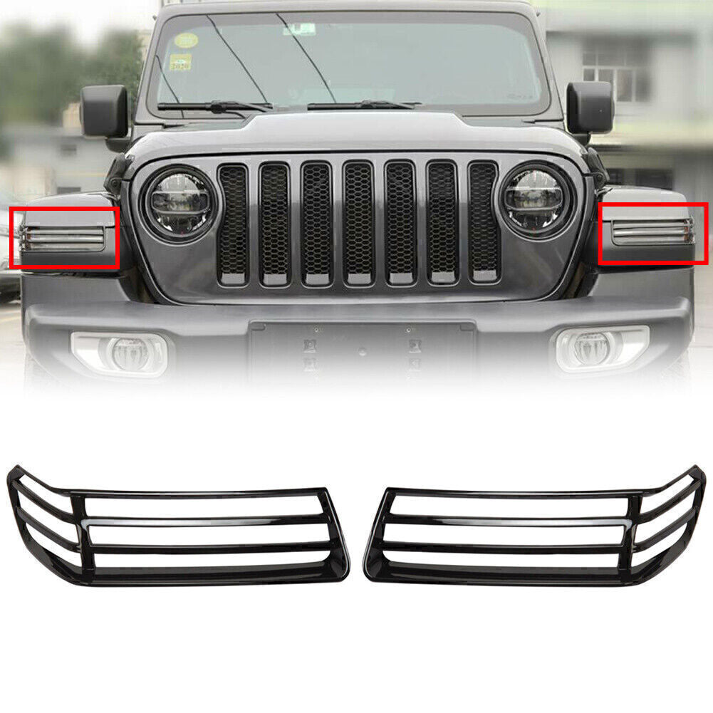 2x Front Wheel Eyebrow Light Decor Cover Trim Fit for Jeep for wrangler JL 2018-2020