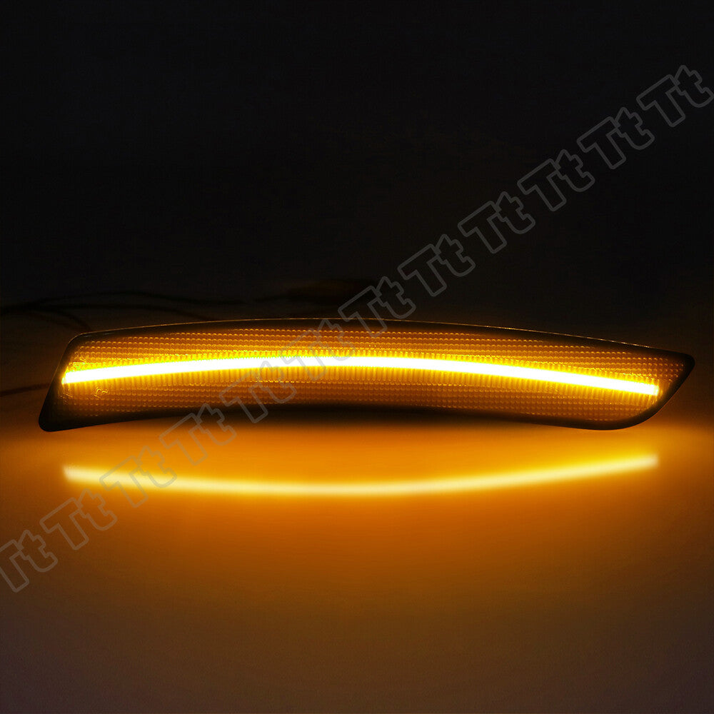 Two smoked LED front bumper side marker lights for 2016-2020 for Cadillac CT6 CT6-V