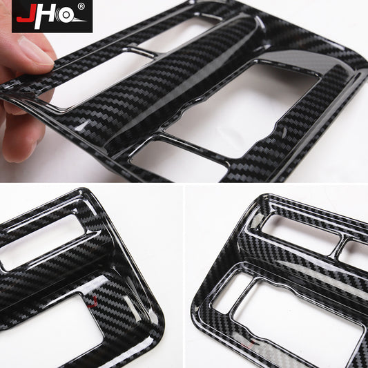 ABS Carbon Fiber Car Headlight Switch Panel Cover Trim for Ford F150 2021-2022