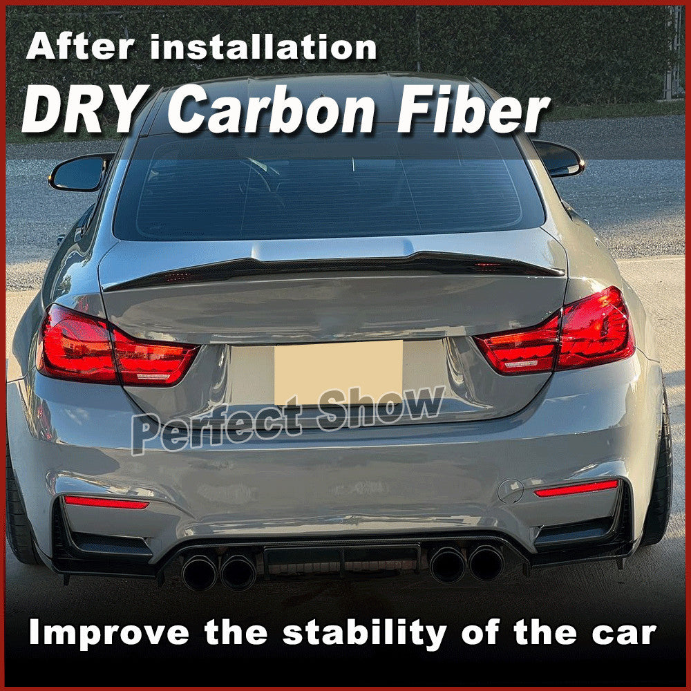 for BMW 4 Series F32 F82 M4 Coupe DRY CARBON Rear Boot Trunk Lip Spoiler Wing