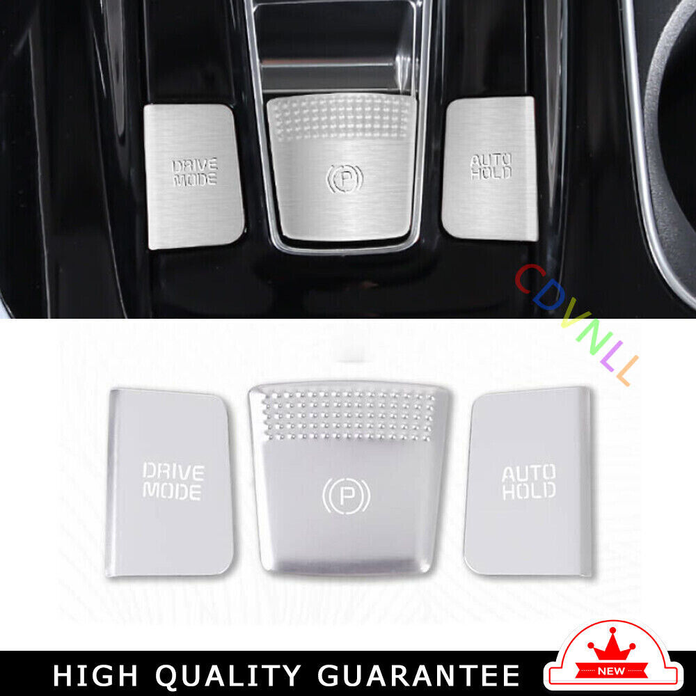 Center Console Button Switch Cover 3 for Kia Carnival 2022-2023 Silver Aluminum