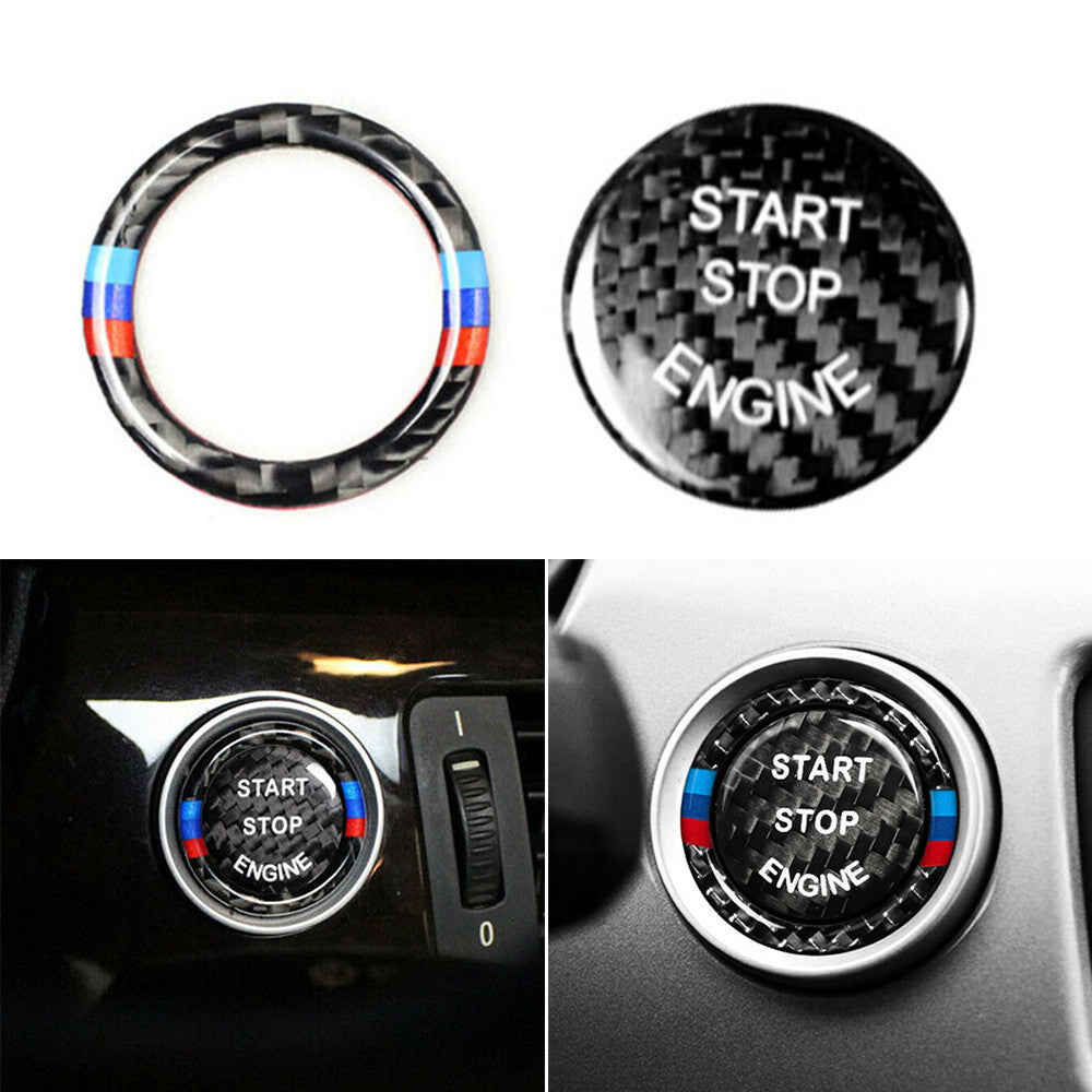 for BMW E90, E87 E60, E70 Z4 Carbon Fiber Engine Start Stop Switch Button Cover