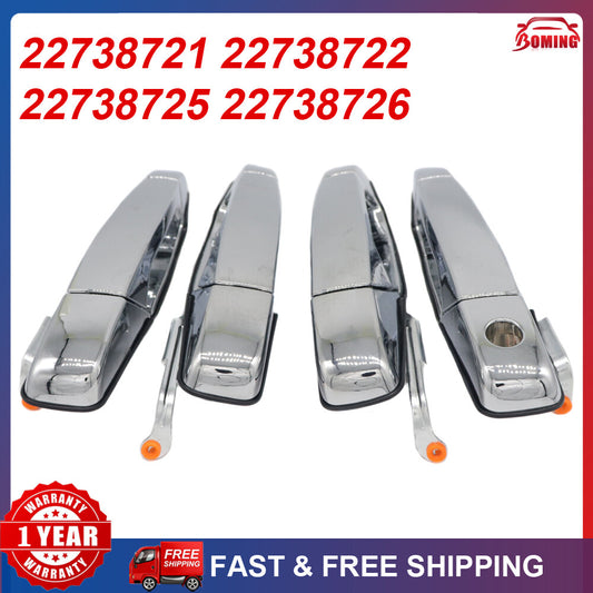 Front Rear Chrome Door Handle for Chevy Tahoe for GMC for Yukon for Sierra 1500 Denali 07-13