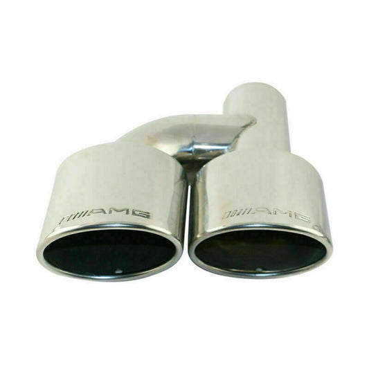 Right 2.5'' Engraved AMG Dual Stainless Exhaust Tip Universal for Mercedes-Benz