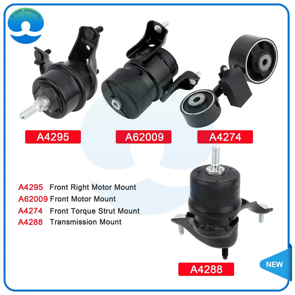 4PC Front  Right Motor  Trans Mount Set Fit for 2007-2009 for Toyota for Camry 2.4L