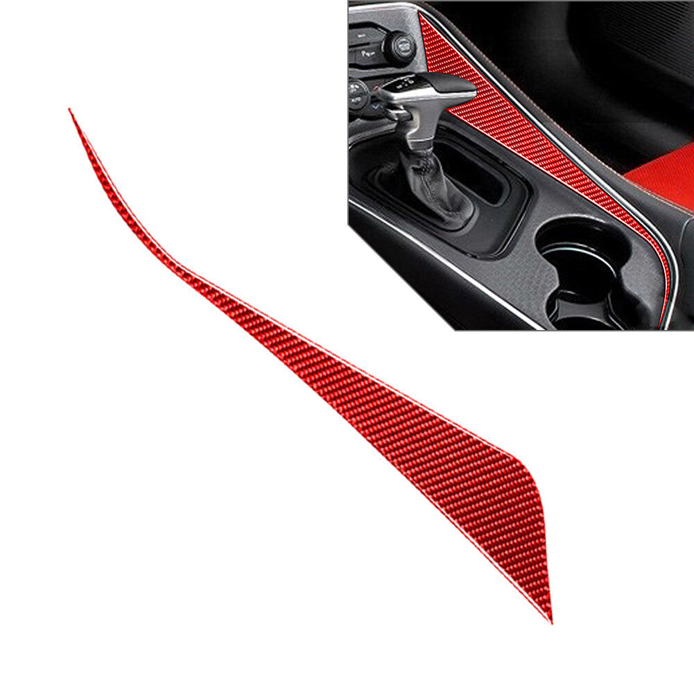 Carbon Fiber Gear Shift Panel Side Cover Trim for Dodge for Challenger 2015-23 22 23