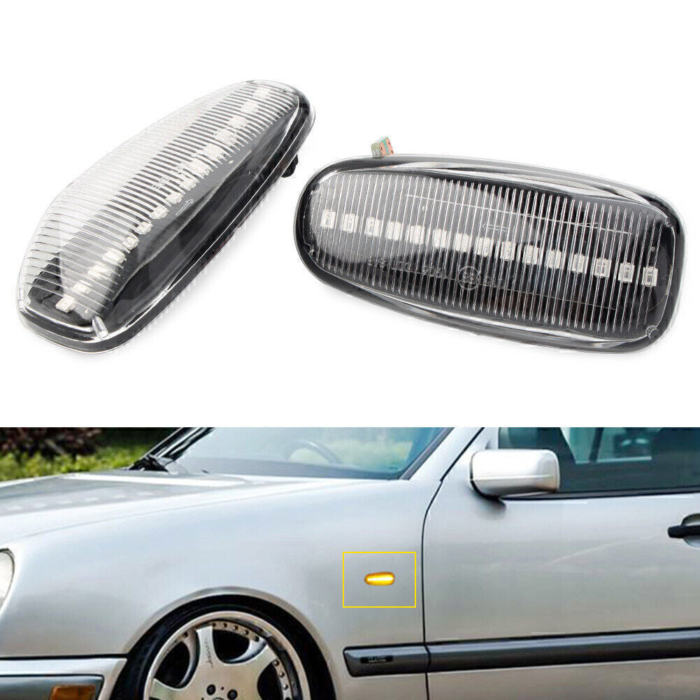 Dynamic LED Side Marker Light Turn Signal Lamp for Benz C E CLK Class W210 W202