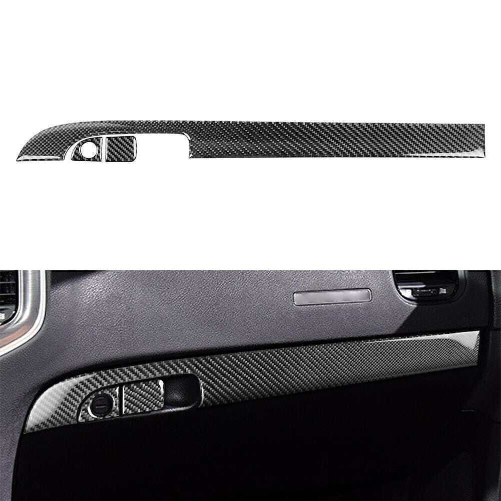 3 Pcs Carbon Fiber Copilot Dashboard Panel Cover Trim for Dodge Charger 2015-20