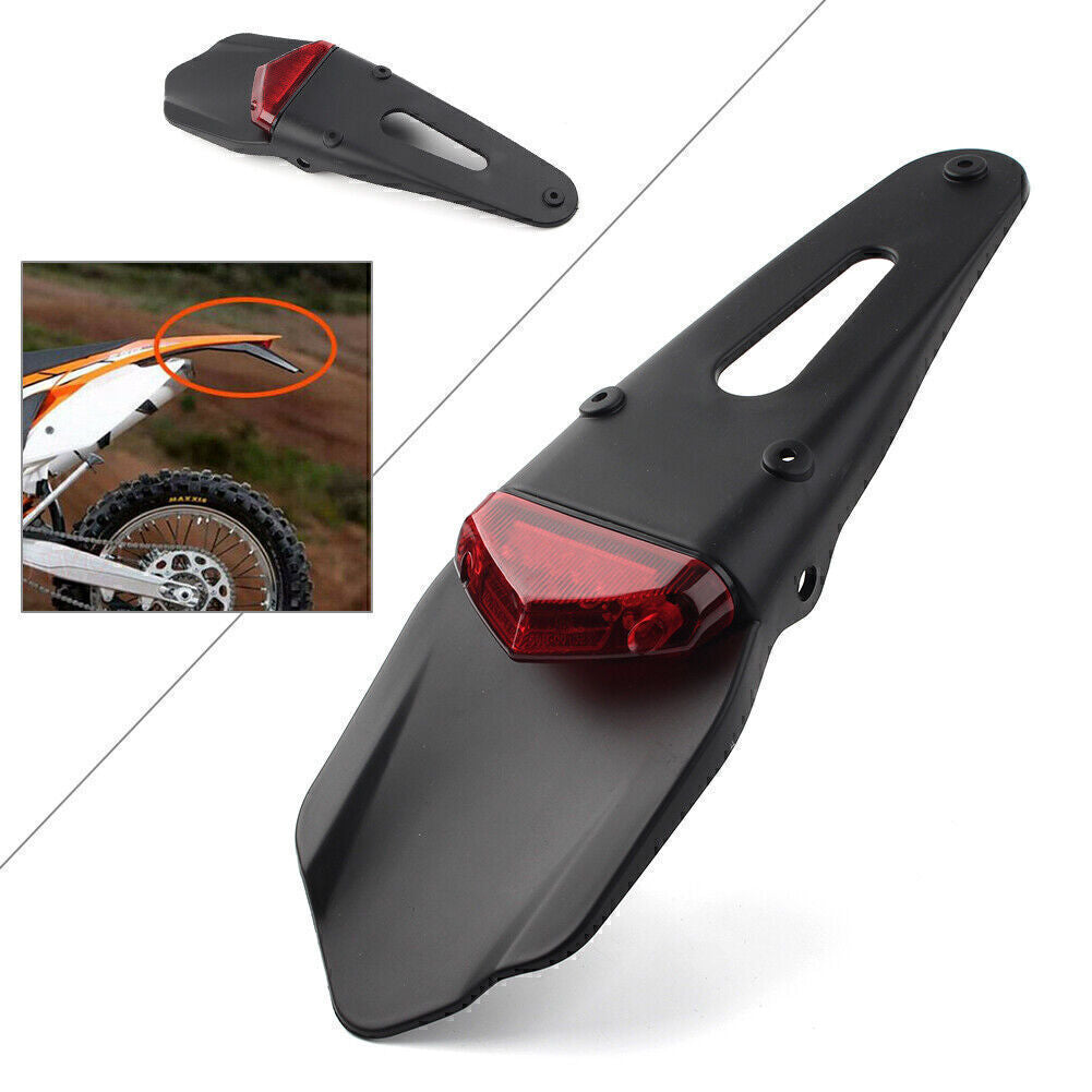 Red Lens Universal Motorcross Tail Light Dirt Bike Fender LED Off-Road