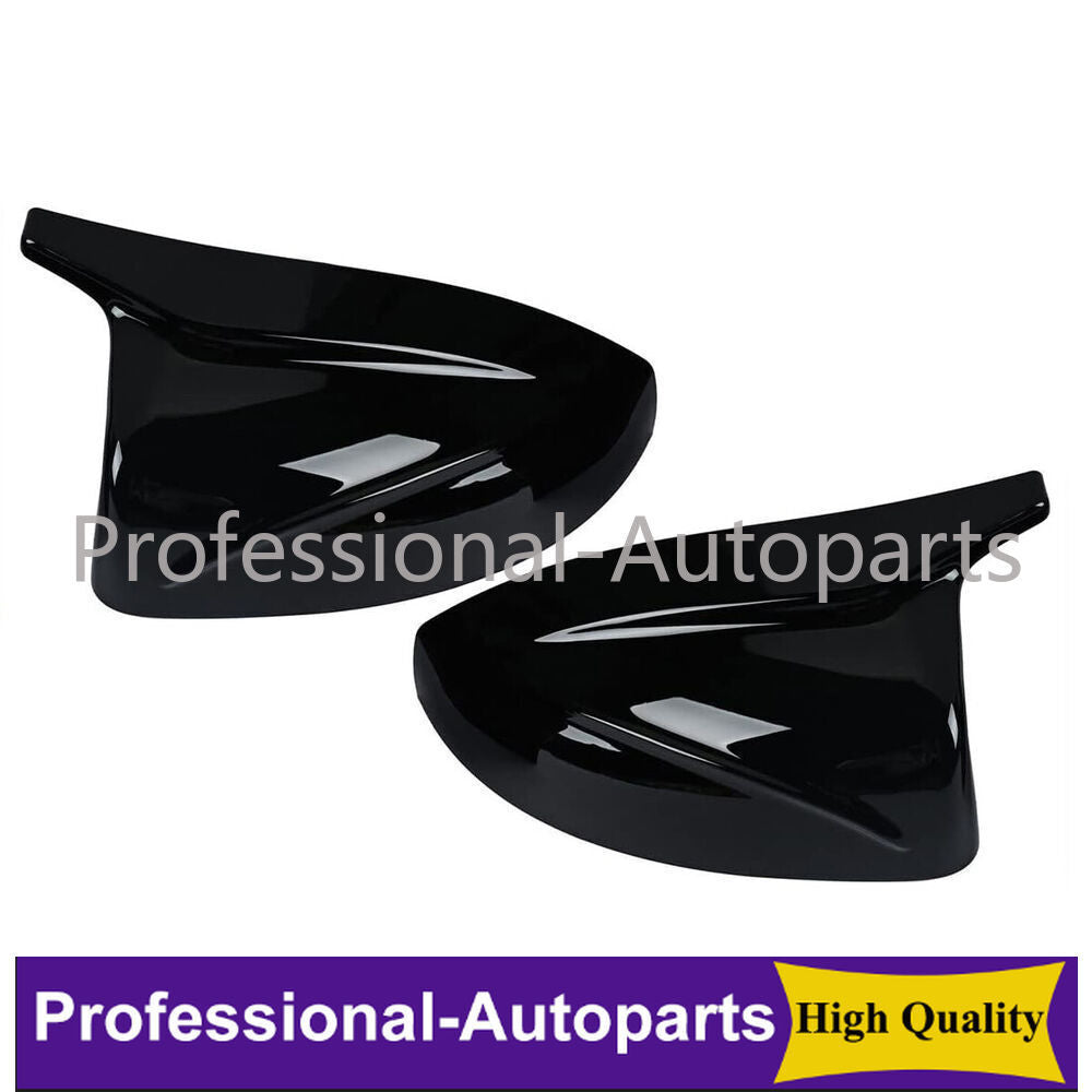 1Pair Black Glossy Rear View Mirror Cover Caps for Audi A3 S3 RS3 2014-2020
