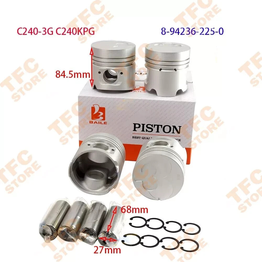 3 Cylinders STD Piston Set  Rings Kit for Isuzu C240 Engine New