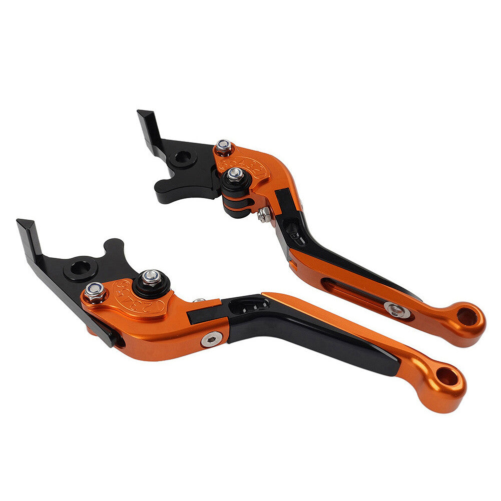 CNC Folding Extendable Brake Clutch Levers for Kawasaki Z1000 ZX9R ZX6R Orange