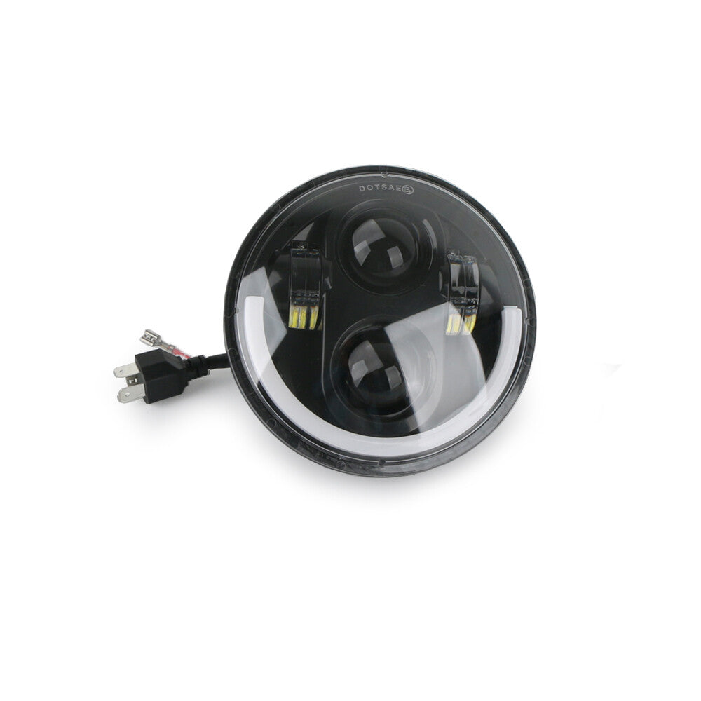 5.75-inch 5 3/4 LED motorcycle headlights with DRLs and turn signal halos suitable for Harley-Davidson .