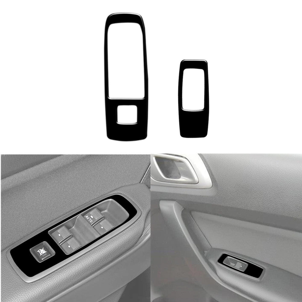 2X Glossy Black Front Door Control Frame Cover Trim for Ford Ranger 2019-2022