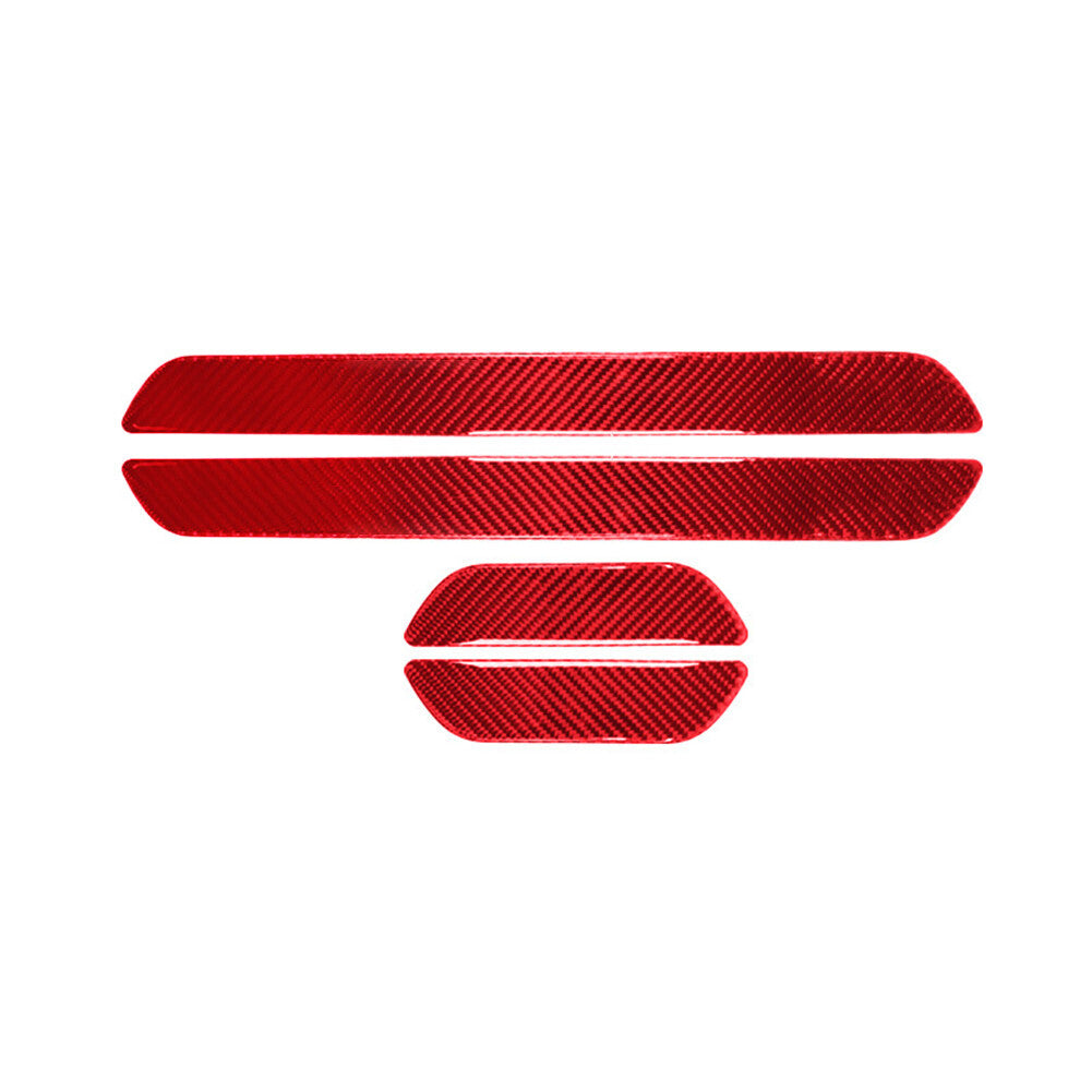 Red Carbon Fiber Door Sill Anti-Step Cover Trim for BMW X5 E70 X6 E71 2008-2013