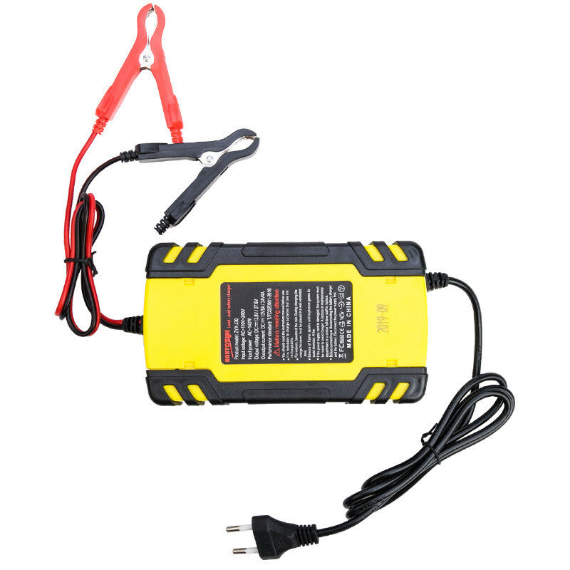 Car Battery Charger 12/24V Touch Screen Pulse Repair LCD Battery Charger EU Plug