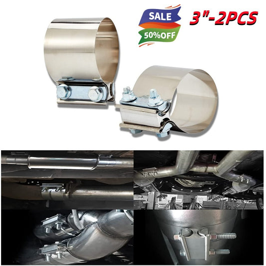 3-inch Butt exhaust clamp for combined exhaust muffler with duct connection
