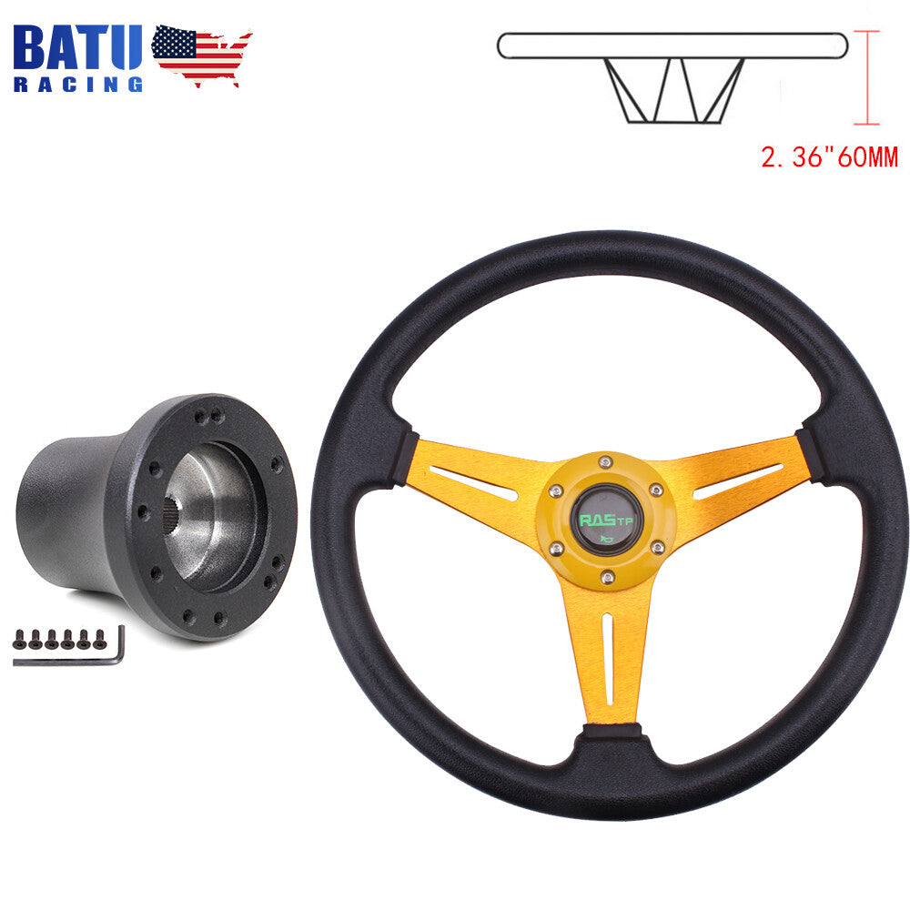 New 14inch Gold for Golf Cart Steering Wheel+Hub Adapter 56 Hole for Yamaha G1-G29