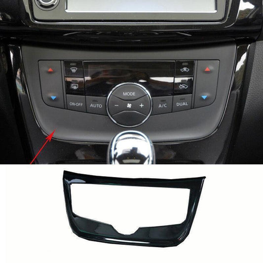 1X Glossy Black Central Console AC Switch Panel 1pcs for Nissan Sentra 2016-2019