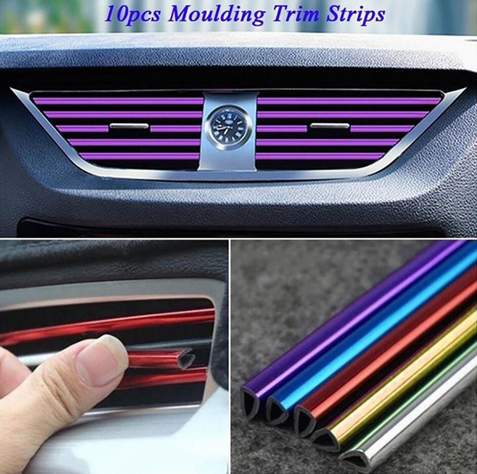 Car air conditioning socket decorative molding strip, green for Kia,10 pieces