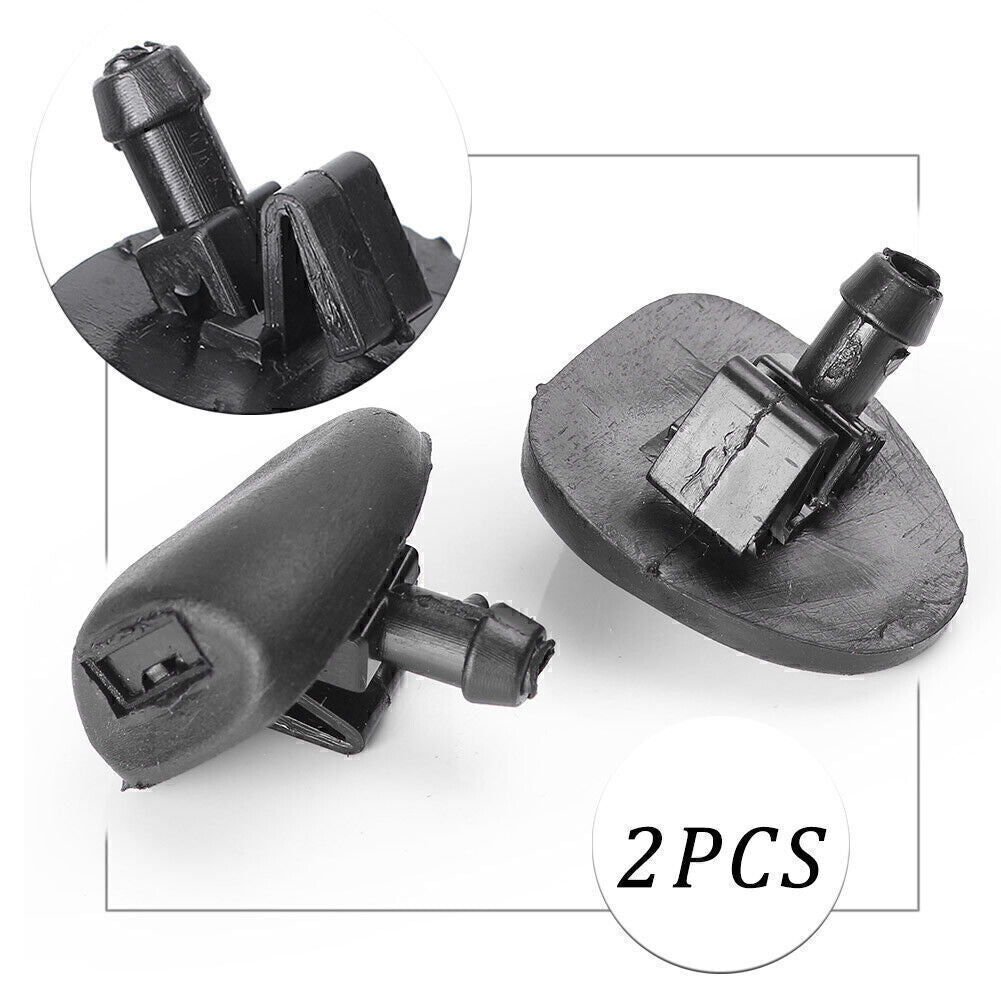 2x Front Windscreen Washer Jet Nozzle Fit for Peugeot 206 for Citroen C2 Black ABS